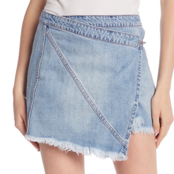 BlankNYC Asymmetrical Denim Wrap Skirt - Picture 3 of 14